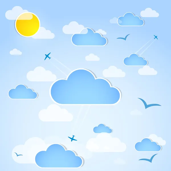Buen tiempo de fondo. Cielo azul con nubes — Foto de Stock