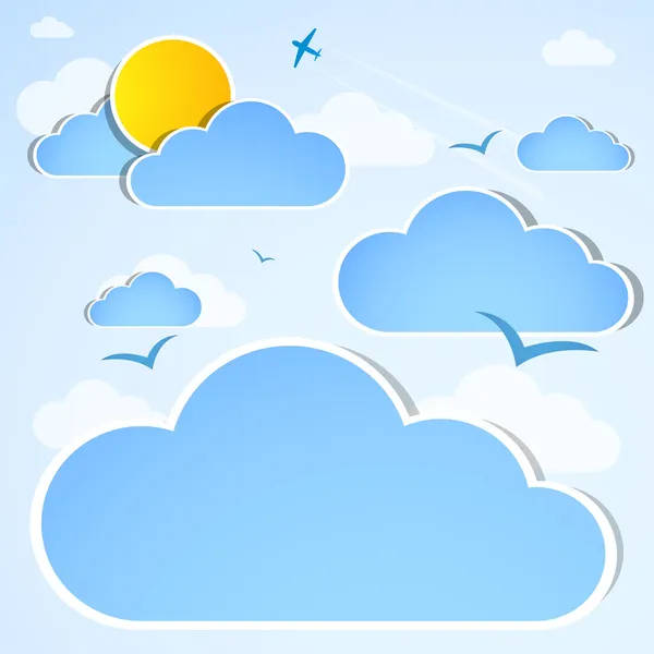 Boas condições meteorológicas. Céu azul com nuvens — Fotografia de Stock
