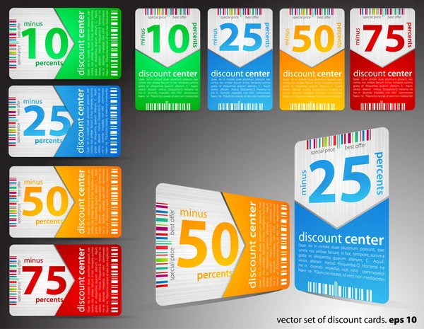 Set of discount cards — Stock Vector