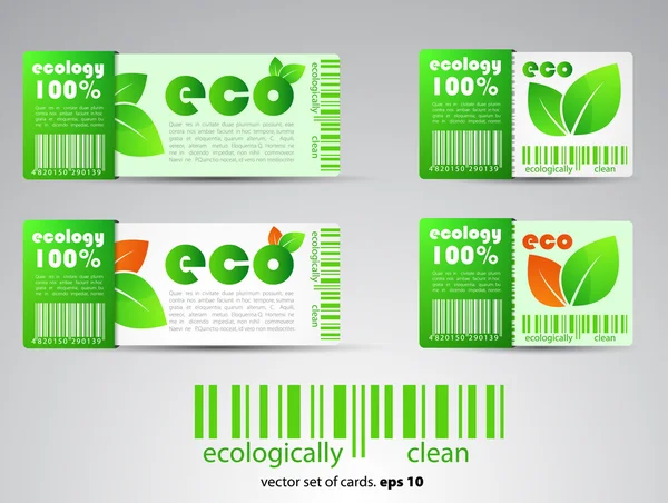 Σύνολο χρώμα διάνυσμα eco εισιτήρια — Διανυσματικό Αρχείο