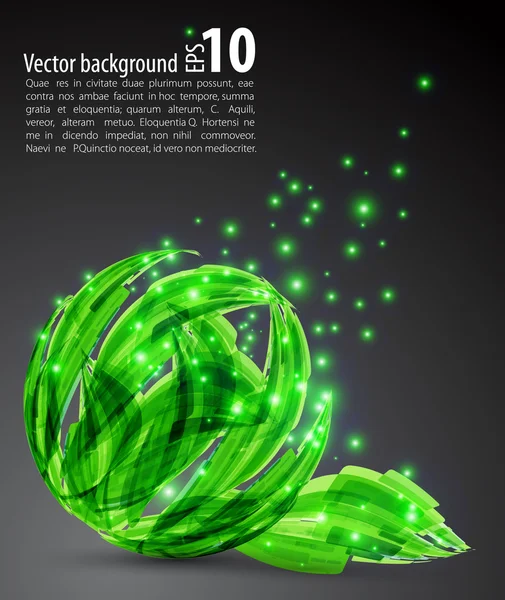 Abstrakt bakgrund. gröna sfären. — Stock vektor