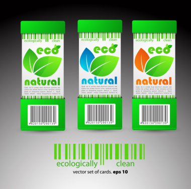 Set of color vector eco tickets clipart