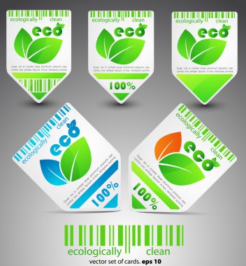 Set of color vector eco tickets clipart