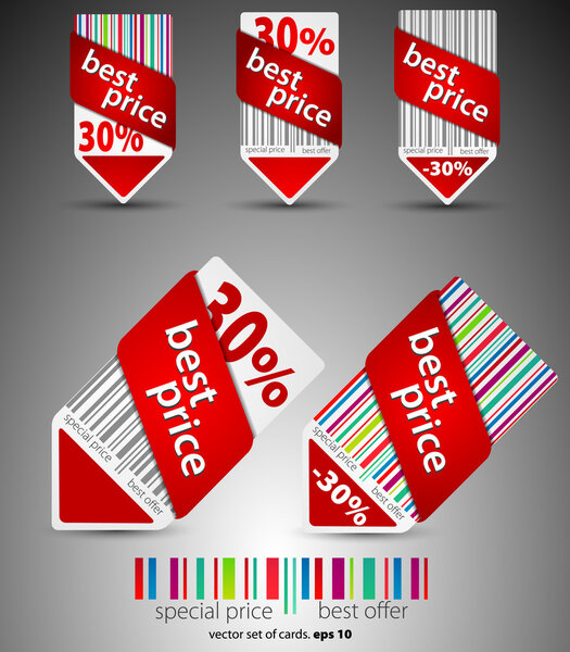 Set of color vector sale tickets