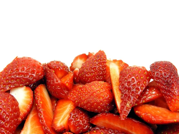 新鲜草莓与副本空间隔离 — 图库照片