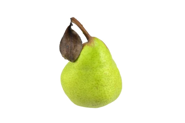 A single pear with leaf — Stock Photo, Image