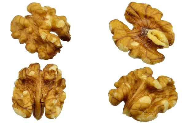 4 close up images of walnuts — Stock Photo, Image
