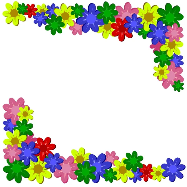 花の花のフレームの枠線 — ストックベクタ