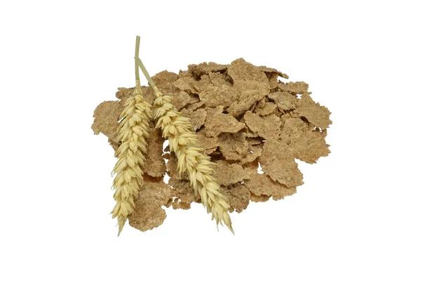 Breakfast bran flakes & wheat — Stock Photo, Image