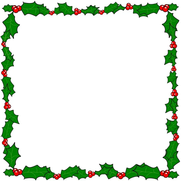 Christmas holly border frame — Stock Vector