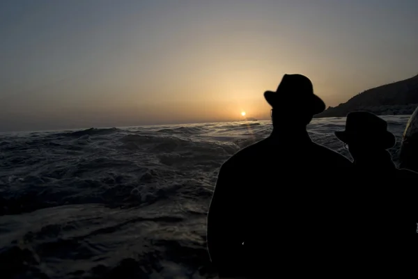 stock image Lovers at the sunset