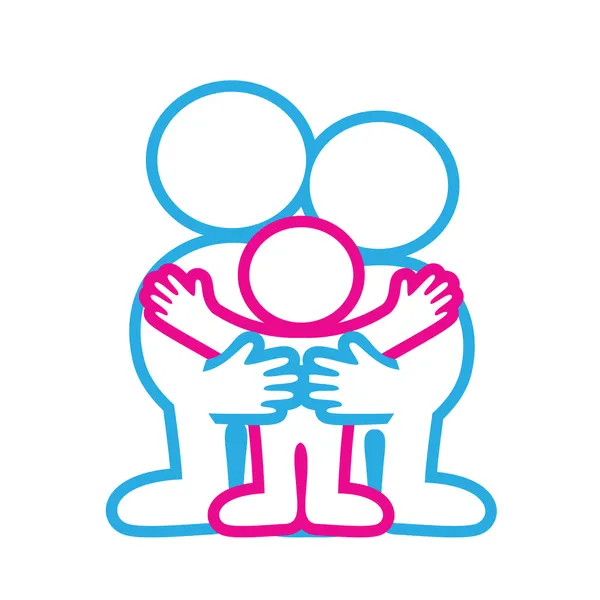 Emblème-famille-amour — Image vectorielle
