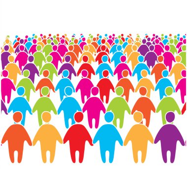 Big-crowd-of-many-colors-social--group clipart