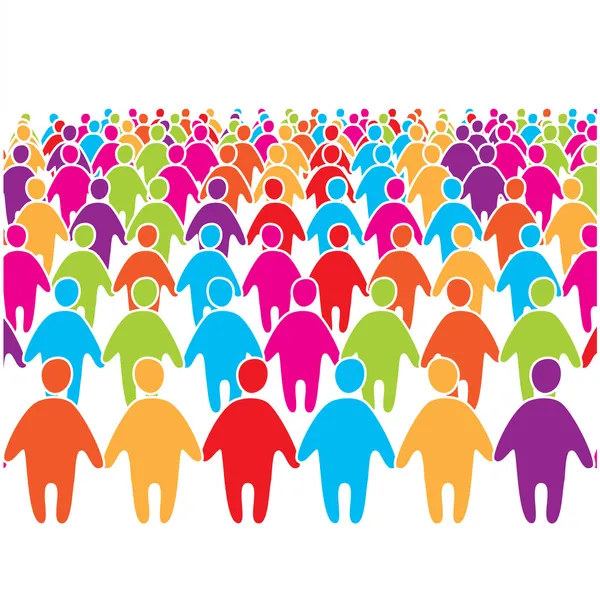 Big-crowd-of-many-colors-social-group — Stockvektor