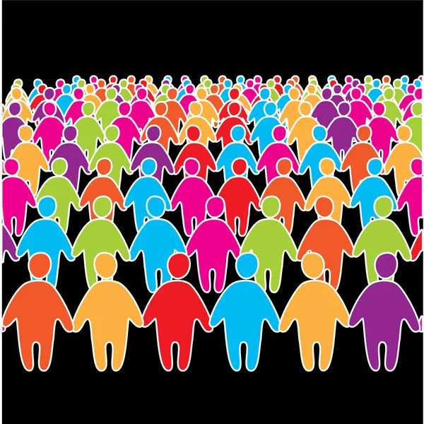 Big-crowd-of-many-social--group — Stock Vector