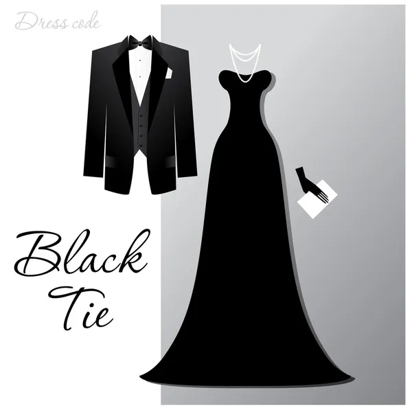 Cravate noire — Image vectorielle