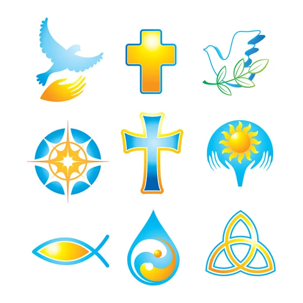 Collection-religious-symbols — Stock Vector