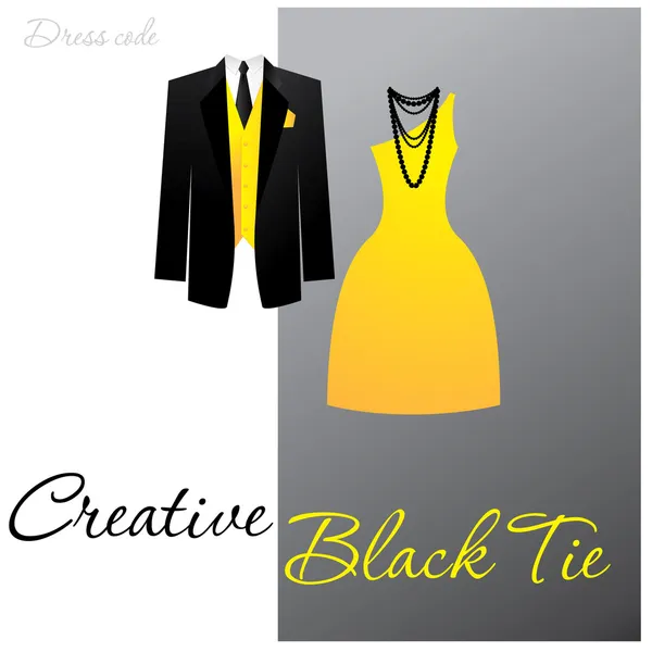 Creative-zwart-tie — Stockvector