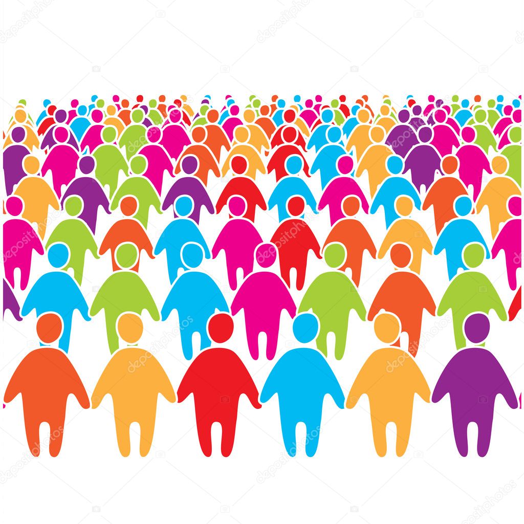 Big-crowd-of-many-colors-social--group