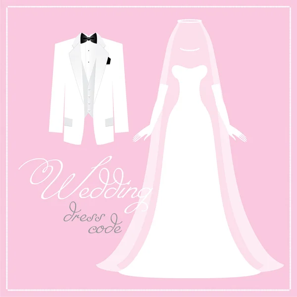 Código de vestido de novia — Vector de stock