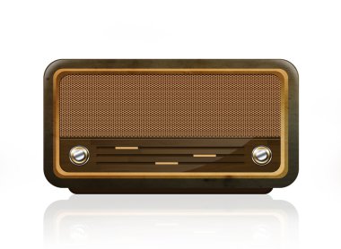 Vintage radio isolated clipart