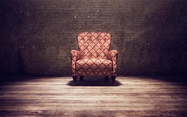 Vitage stol i en gamla rum — Stockfoto