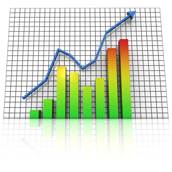 上升的业务统计资料图 — 图库照片