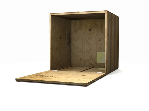 Puste drewniane wysyłanie skrzynia kratowa — Zdjęcie stockowe