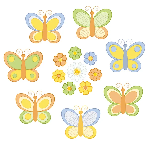 stock vector Butterfly set