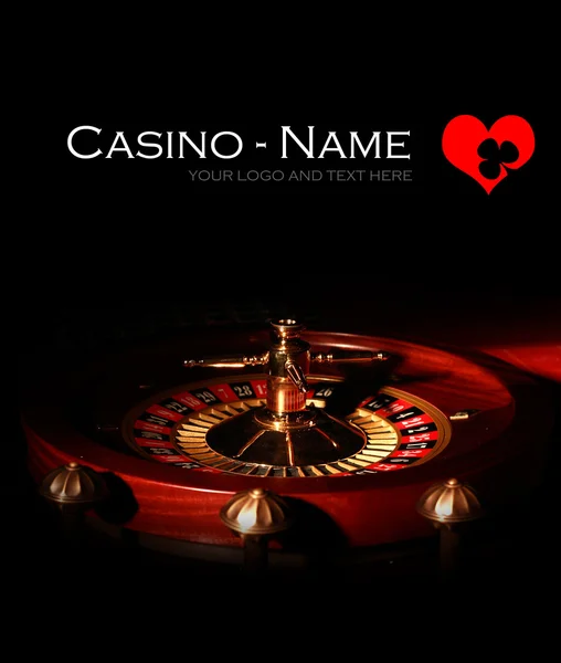 Casino Ruleta cartel negro — Foto de Stock