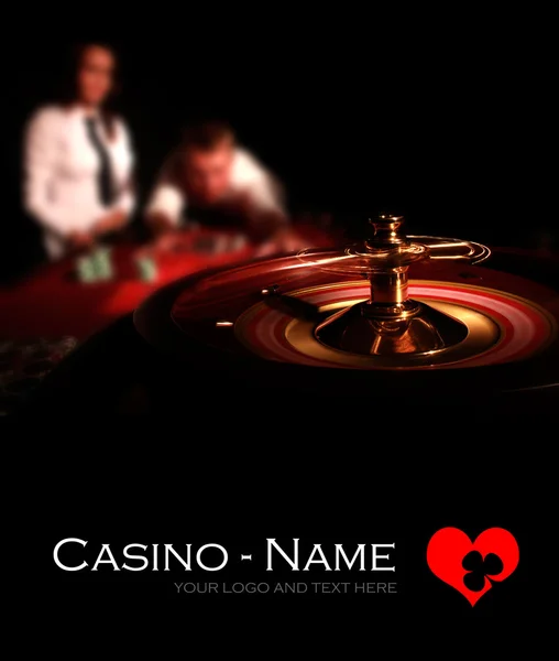 Casino Ruleta cartel negro Imagen de stock
