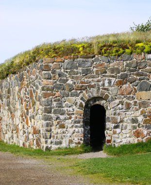 taş duvar suomenlinna sveaborg Kalesi, Helsinki, Finlandiya