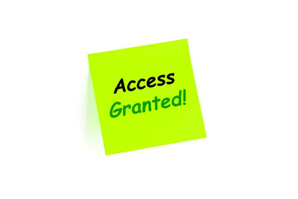 Access Granted! on a post-it note — Stock Photo, Image