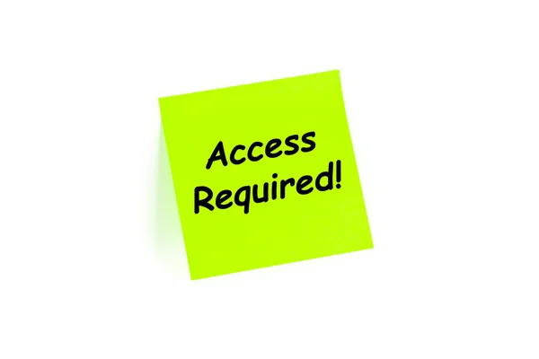 Πρόσβασης που απαιτείται! σε ένα post-it σημείωση — Φωτογραφία Αρχείου