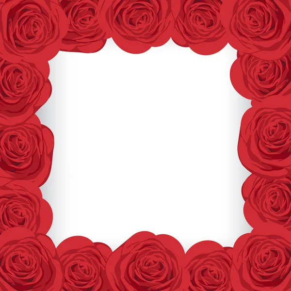 Röda rosor ram — Stockfoto