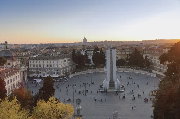 Piazza del popolo, Řím, rozhledny — Stock fotografie