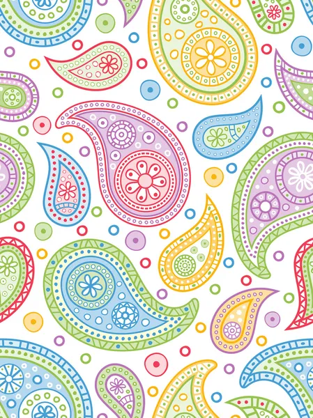 Colorful seamless paisley pattern. — Stock Vector
