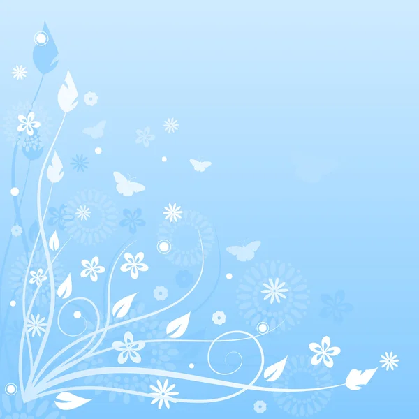 Fondo floral azul.Vector ilustración . — Vector de stock