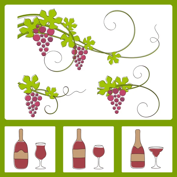 Grape design elements.Vector illustration. — Stock Vector
