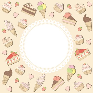 Sweets frame. Vector illustration. clipart