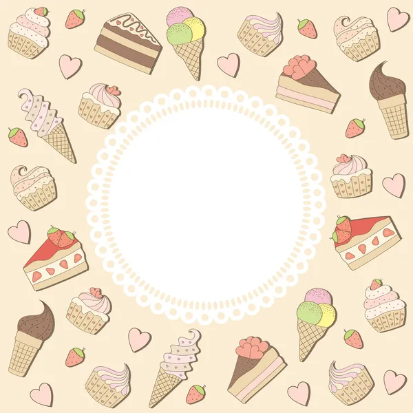 Cuadro de dulces. Ilustración vectorial . — Vector de stock