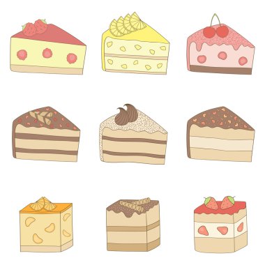 Cakes. Vector illustration. clipart