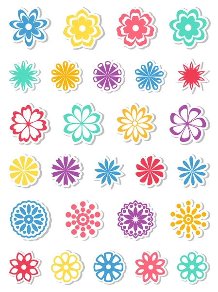 Set of flowers. Vector illustration. — Stock Vector