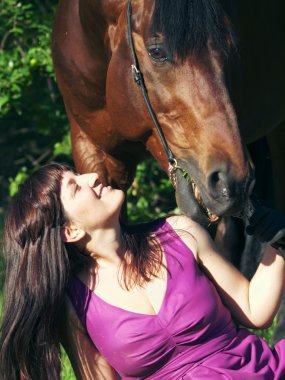 Pretty women with horse clipart