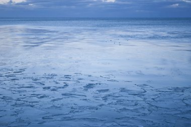 Ice floe on the Ontario lake clipart