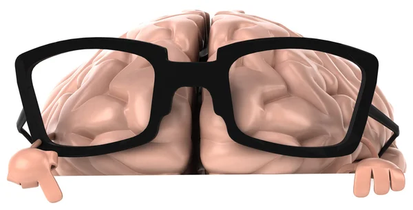 Gehirn mit Brille — Stockfoto