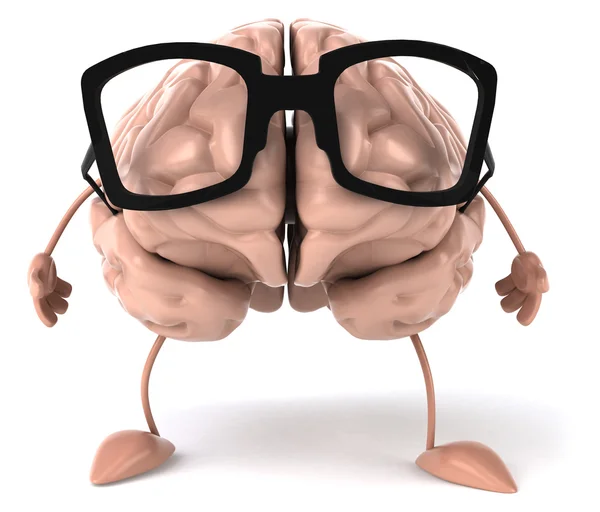 Мозок в окулярах — стокове фото