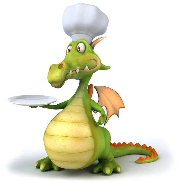 Roliga kocken dragon — Stockfoto