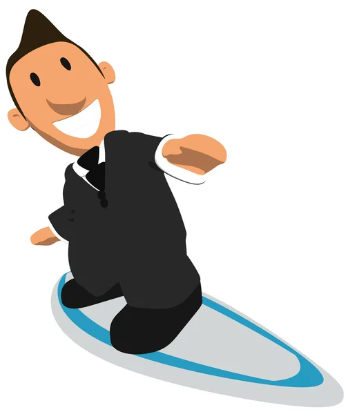 Uomo d'affari surf — Foto Stock