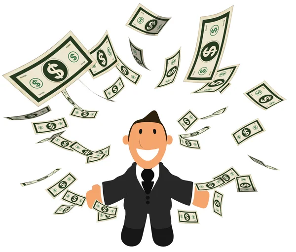 Businessman and dollars — Stock Photo, Image